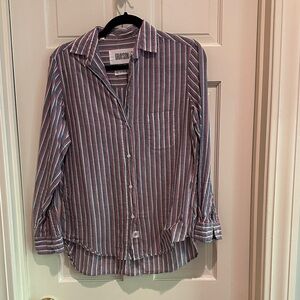 Grayson Hero Blue and Red Striped Button-Up Shirt